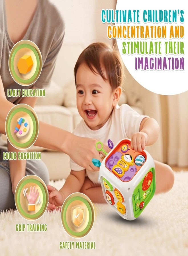 PLUSPOINT 6in1 Baby Busy Activity Cube for Kids Montessori Educational Learning Cube Toys for Infants & Toddlers, Shape Sorter Toy for Toddlers 1 2 3 Year Old Boys Girls - Image 3